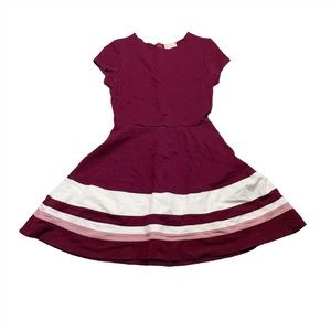 Love…ady Short Sleeve Shirt Circle Dress Preppy Casual Stripe Accent Size Large